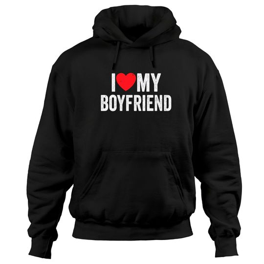 Discover I Red Heart My Boyfriend BF I Love My Boyfriend Hoodies