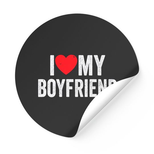 Discover I Red Heart My Boyfriend BF I Love My Boyfriend Stickers