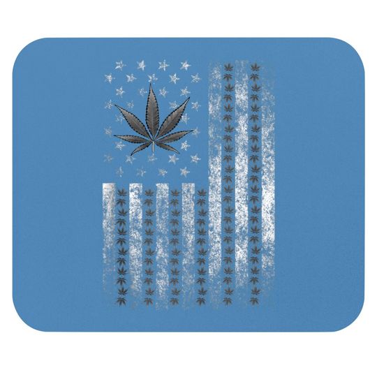 Discover Weed Flag Mouse Pads Marijuana Weed Leaf Flag Cannabis Stoner 420 Men