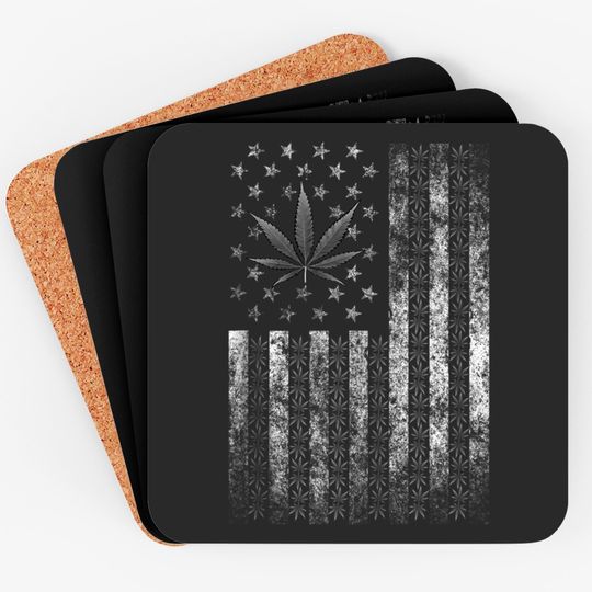 Discover Weed Flag Coasters Marijuana Weed Leaf Flag Cannabis Stoner 420 Men