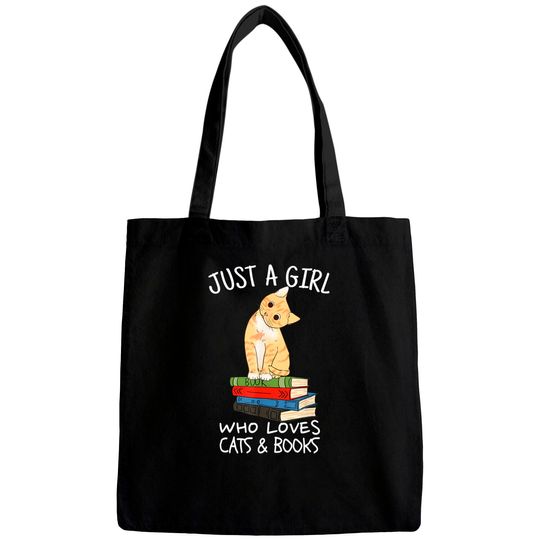 Discover Just A Girl Who Loves Books And Cats - Funny Reading Bags