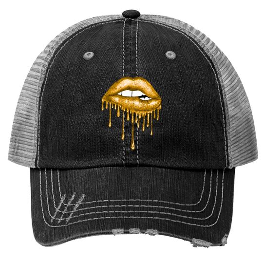 Discover Drip Gold Lips - Lips - Trucker Hats