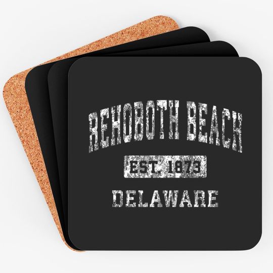 Discover Rehoboth Beach Delaware DE Vintage Established Spo Coasters