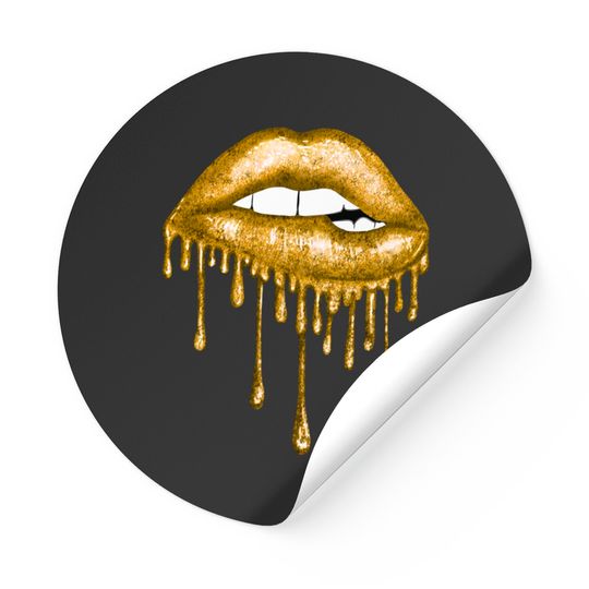 Discover Drip Gold Lips - Lips - Stickers