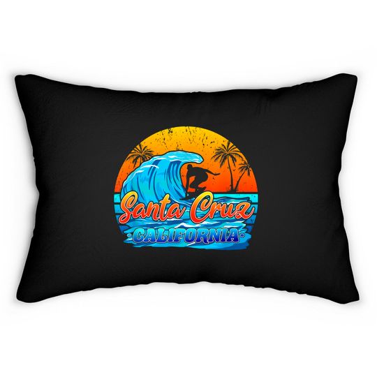 Discover Sunset Santa Cruz Lumbar Pillows California vintage retro 80s 70s surfers