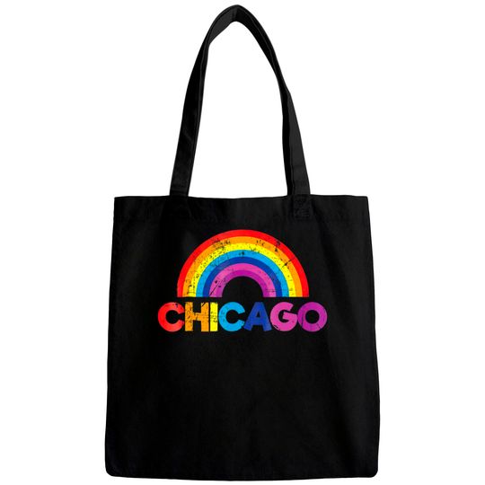 Discover Chicago Rainbow LGBT Gay Pride Parade T Bags