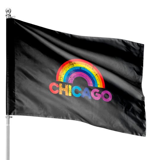 Discover Chicago Rainbow LGBT Gay Pride Parade T House Flags