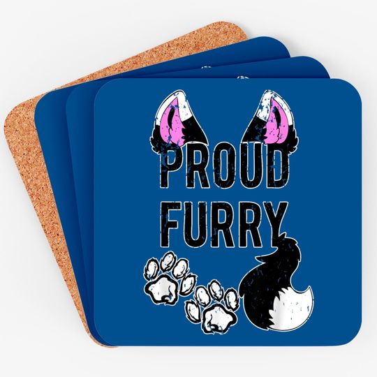 Discover Proud Furry  Furries Tail and Ears Cosplay Coasters