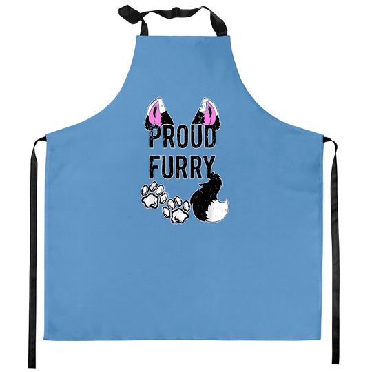 Discover Proud Furry  Furries Tail and Ears Cosplay Kitchen Aprons