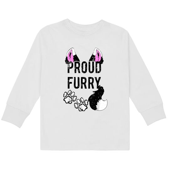 Discover Proud Furry  Furries Tail and Ears Cosplay  Kids Long Sleeve T-Shirts