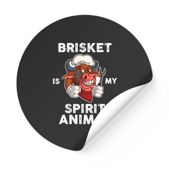 Discover Brisket Is My Spirit Animal Funny BBQ Gift Stickers