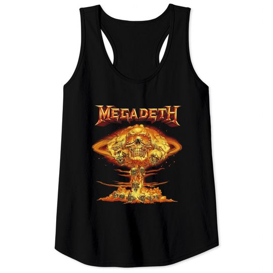 Discover Vintage Mushroom Cloud Vic Glow Megadeth Tank Tops, Megadeth Tee, Shirt For Megadeth Fan, Streetwear, Music Tour Merch, 2022 Band Tour Shirt