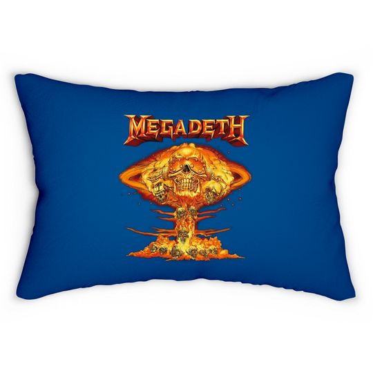 Discover Vintage Mushroom Cloud Vic Glow Megadeth Lumbar Pillows, Megadeth Lumbar Pillow, Lumbar Pillow For Megadeth Fan, Streetwear, Music Tour Merch, 2022 Band Tour Lumbar Pillow
