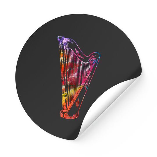 Discover Harp Player Harp instrument music gift idea Stickers