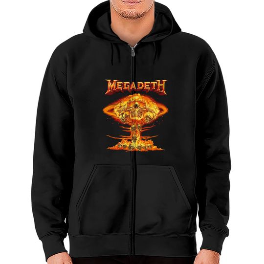 Discover Vintage Mushroom Cloud Vic Glow Megadeth Zip Hoodies, Megadeth Tee, Shirt For Megadeth Fan, Streetwear, Music Tour Merch, 2022 Band Tour Shirt