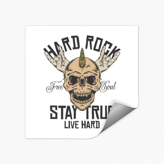Discover Hard Rock Stay True Live Hard Rockstar Heavy Metal Stickers
