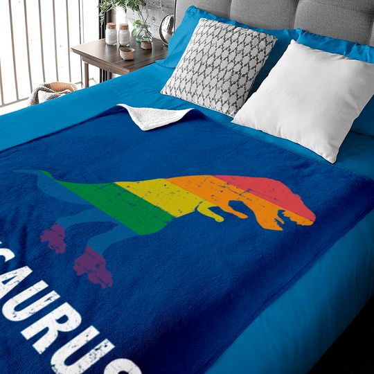 Discover Allysaurus dinosaur in rainbow flag for ally LGBT pride - Gay Ally - Baby Blankets