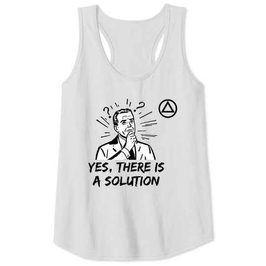 Discover Yes, There is a Solution AA Logo Alcoholics Anonymous Tank Tops