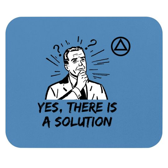 Discover Yes, There is a Solution AA Logo Alcoholics Anonymous Mouse Pads