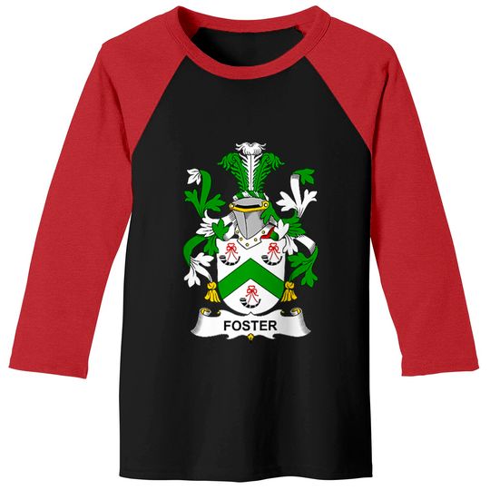 Discover Foster Coat of Arms Family Crest Raglan Baseball Tees
