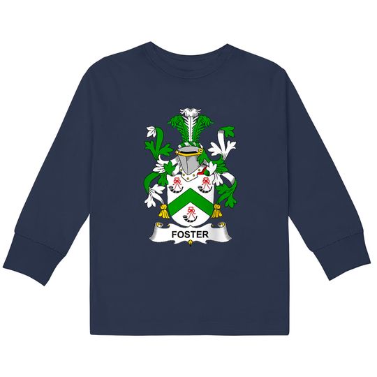 Discover Foster Coat of Arms Family Crest Raglan  Kids Long Sleeve T-Shirts