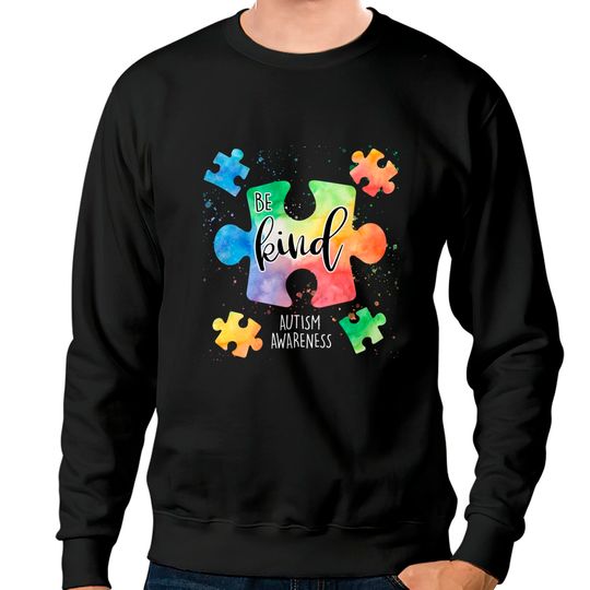 Discover Be Kind Puzzle Pieces Cute Autism Awareness Sweatshirts