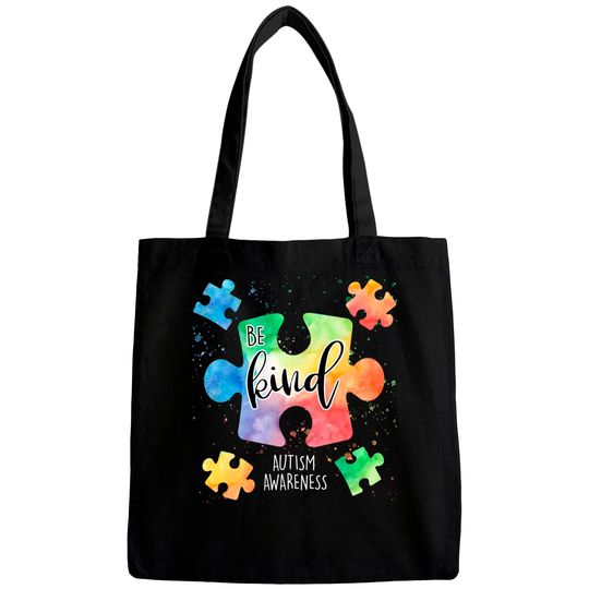 Discover Be Kind Puzzle Pieces Cute Autism Awareness Bags