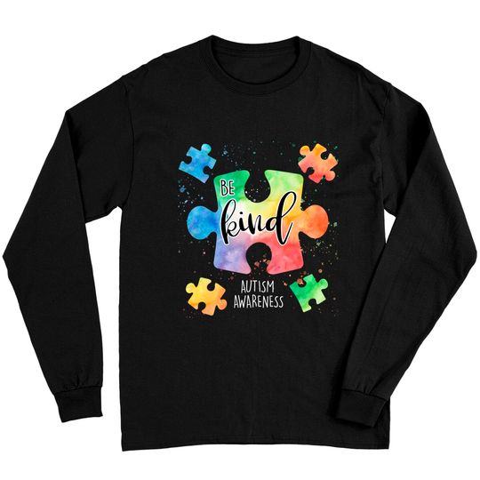 Discover Be Kind Puzzle Pieces Cute Autism Awareness Long Sleeves