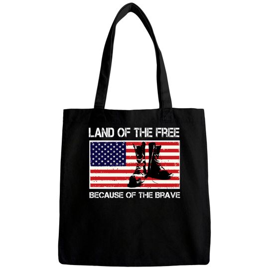 Discover Land of the Free Because of the Brave USA Flag Tee Bags