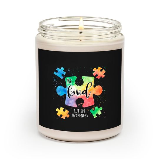 Discover Be Kind Puzzle Pieces Cute Autism Awareness Scented Candles
