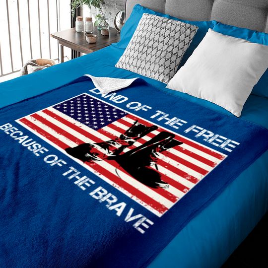 Discover Land of the Free Because of the Brave USA Flag Baby Blanket Baby Blankets