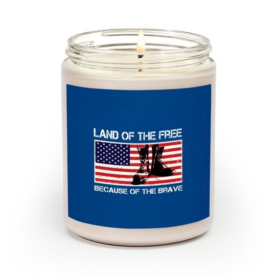 Discover Land of the Free Because of the Brave USA Flag Scented Candle Scented Candles