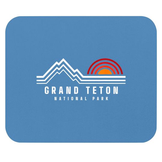 Discover Grand Teton National Park Vintage Mountain Sunset Retro Gift Mouse Pads