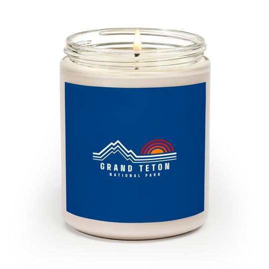 Discover Grand Teton National Park Vintage Mountain Sunset Retro Gift Scented Candles