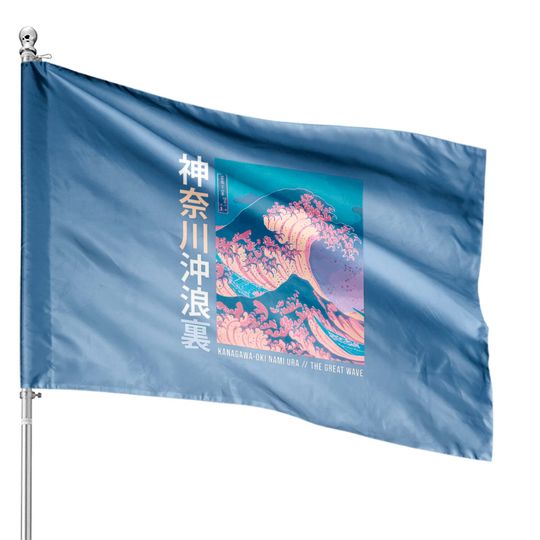 Discover Japanese Wave Vintage Streetwear Aesthetic Trendy House Flags