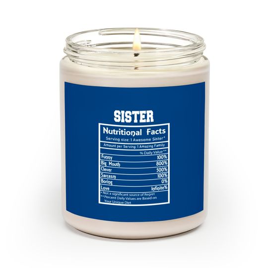 Discover Sister Nutritional Facts Funny Scented Candles