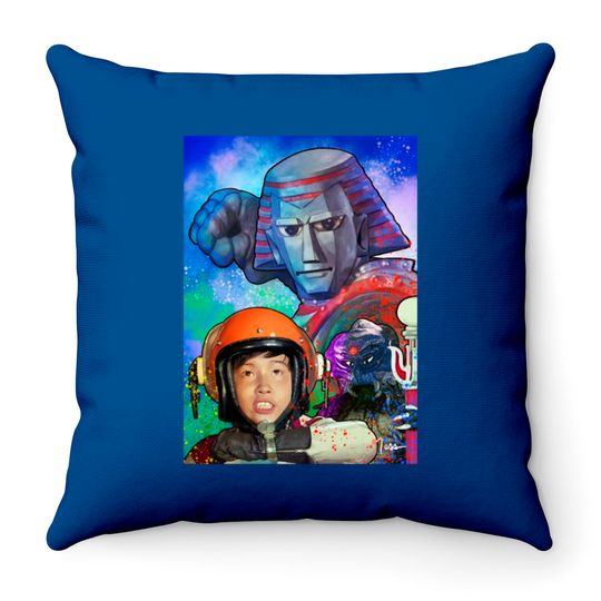Discover Johnny Sokko and his Flying Robot - Nesshead - Throw Pillows