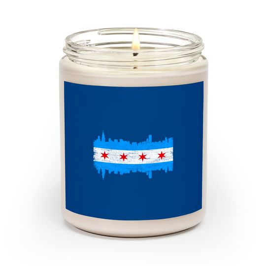 Discover Chicago City Flag Skyline Vintage Retro - Chicago City Flag - Scented Candles