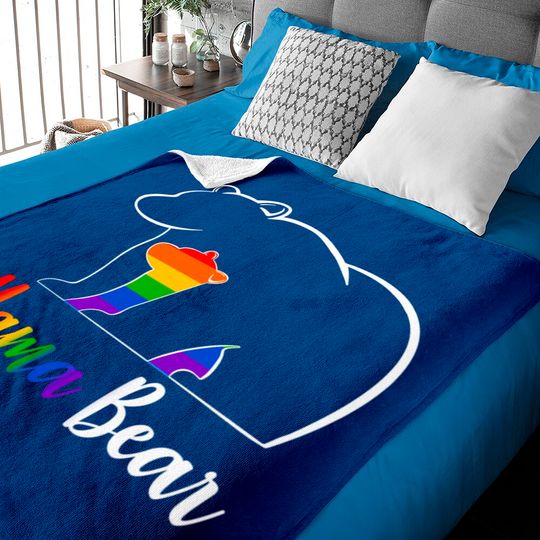 Discover LGBT Mama Bear Gay Pride Equal Rights Rainbow Mom Love Hug Baby Blankets