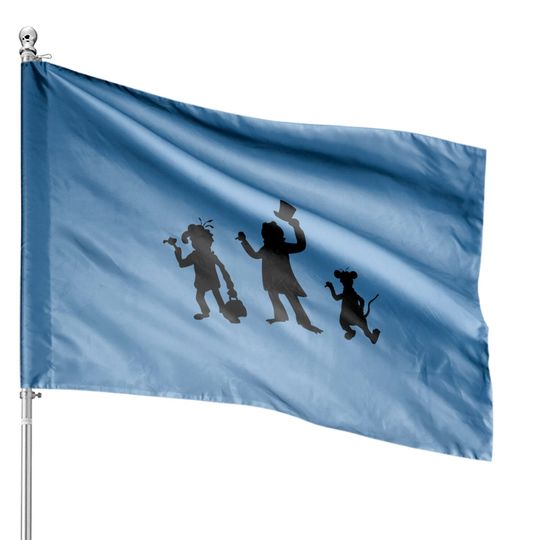 Discover Hitchhiking Ghosts - Black silhouette - Haunted Mansion - House Flags
