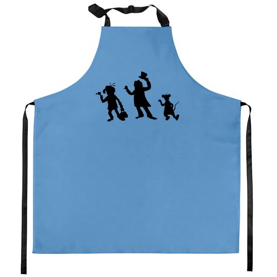 Discover Hitchhiking Ghosts - Black silhouette - Haunted Mansion - Kitchen Aprons
