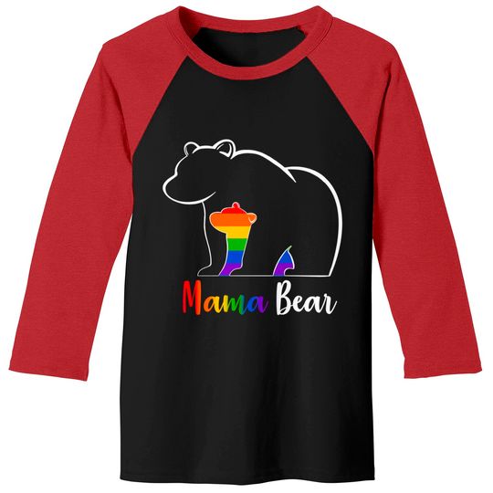 Discover LGBT Mama Bear Gay Pride Equal Rights Rainbow Mom Love Hug Baseball Tees