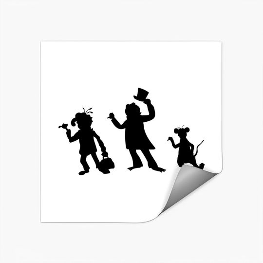 Discover Hitchhiking Ghosts - Black silhouette - Haunted Mansion - Stickers