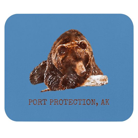 Discover Port Protection Brown Grizzly Bear In Snow Alaska Pacific NW Mouse Pads Hoodies