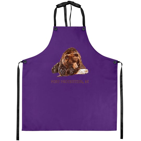 Discover Port Protection Brown Grizzly Bear In Snow Alaska Pacific NW Aprons Hoodies