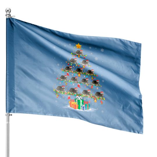 Discover Christmas Red House Flags