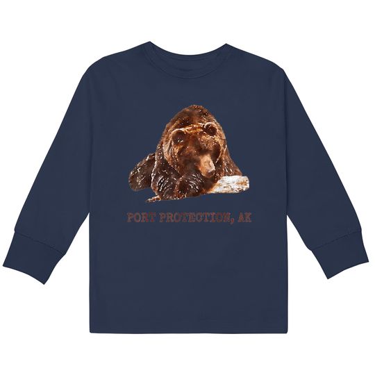 Discover Port Protection Brown Grizzly Bear In Snow Alaska Pacific NW  Kids Long Sleeve T-Shirts Hoodies