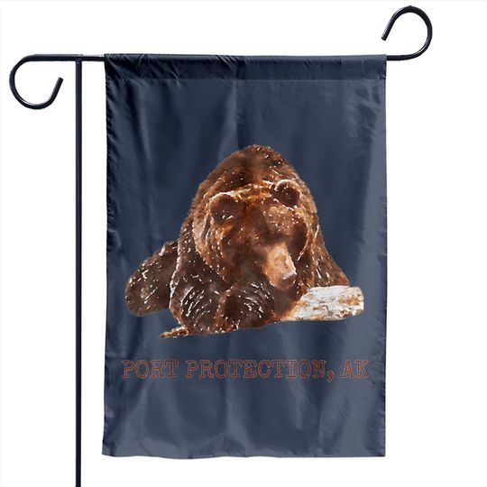 Discover Port Protection Brown Grizzly Bear In Snow Alaska Pacific NW Garden Flags Hoodies