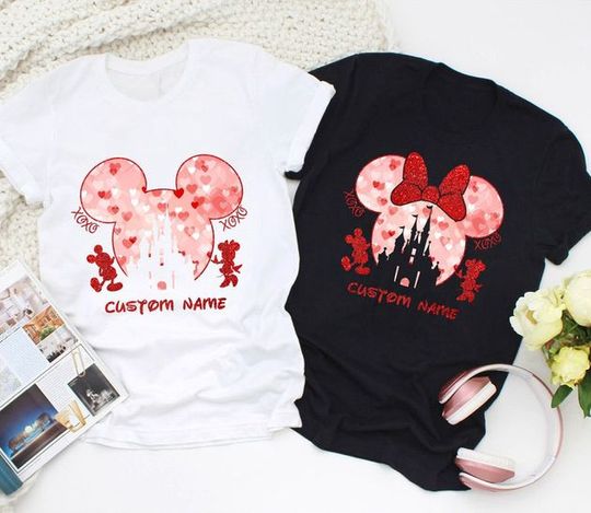 Discover Personalized Disney Couple Disney Valentine's  T-Shirt