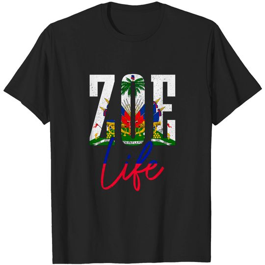 Discover Haiti Flag Zoe Haitian Life Pride Vintage Haiti T-shirt